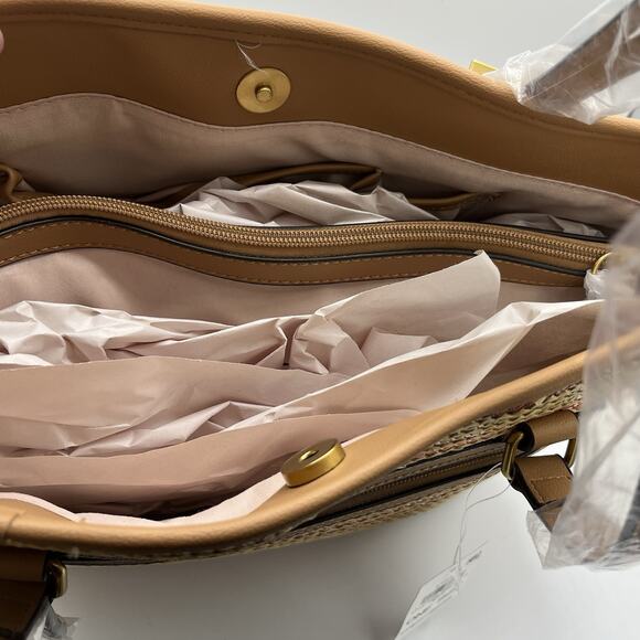 Style & Co Women’s Woven Straw Shoulder Bag NWT Spring Colors Faux Leather Trim - Picture 10 of 15